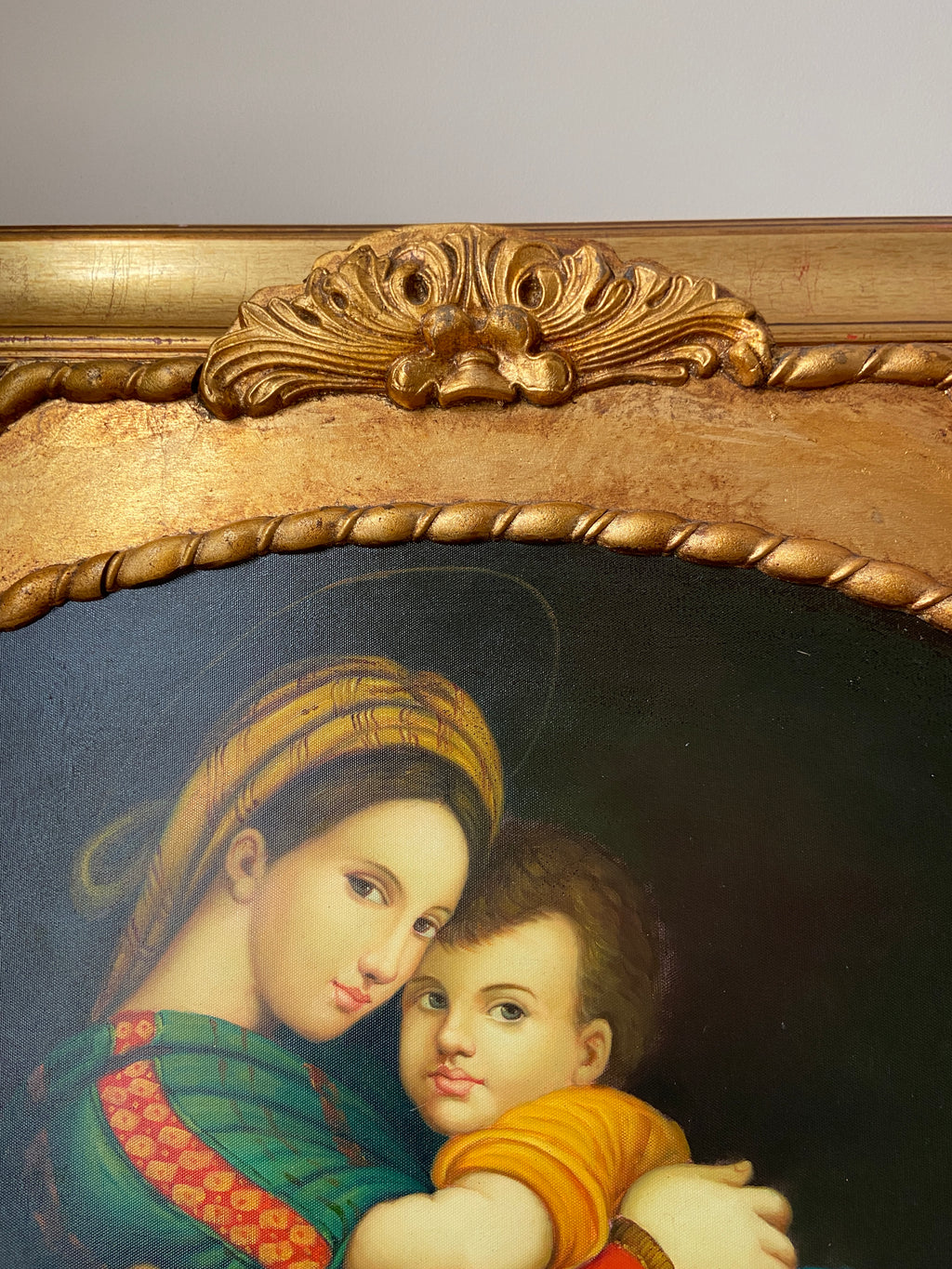 Tableau Vierge à l'enfant, Tempera sur toile