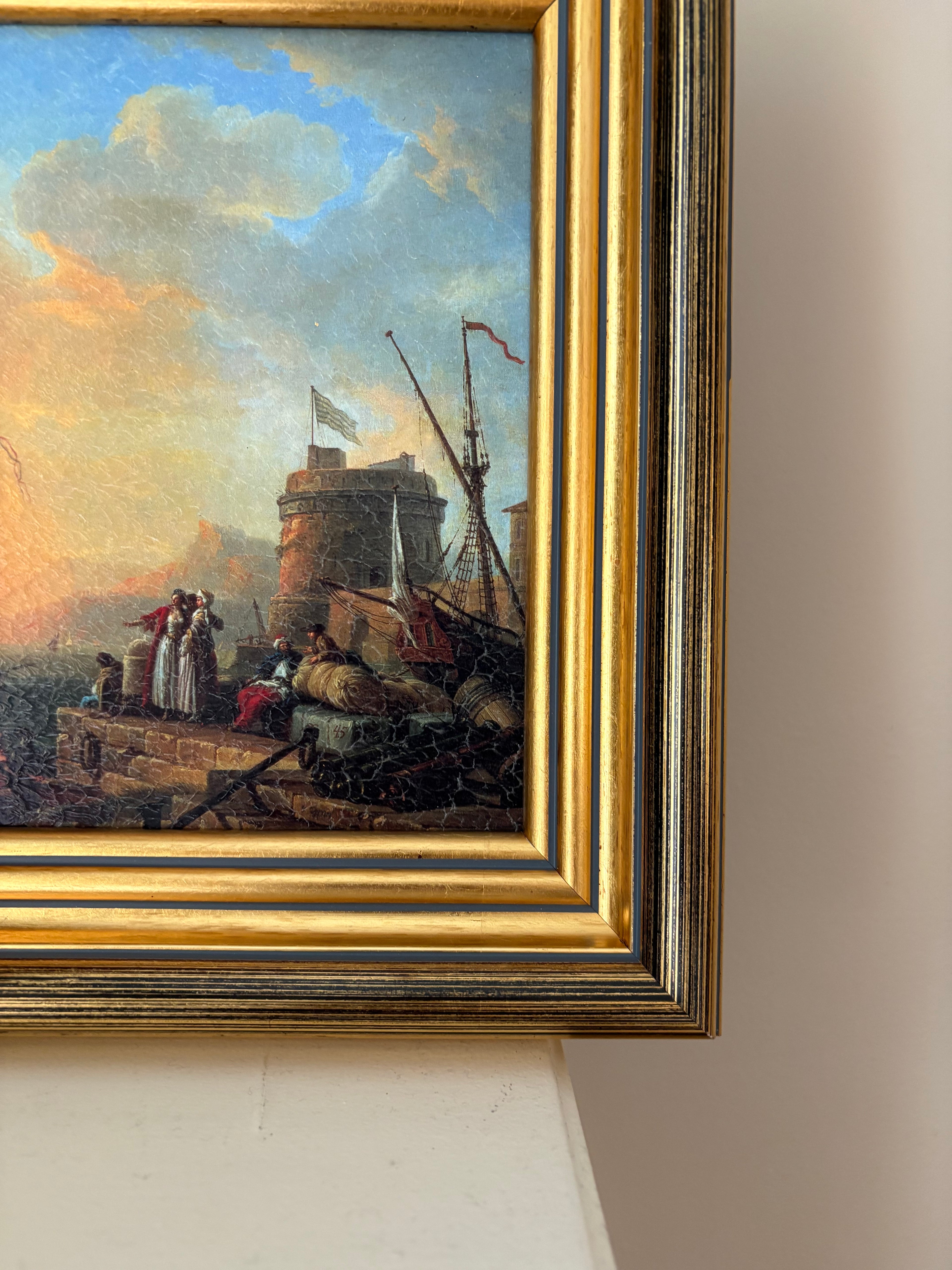 Impression rehaussée au pinceau dans cadre – 28 x 34 cm