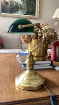 Lampe de bureau en laiton et verre vert