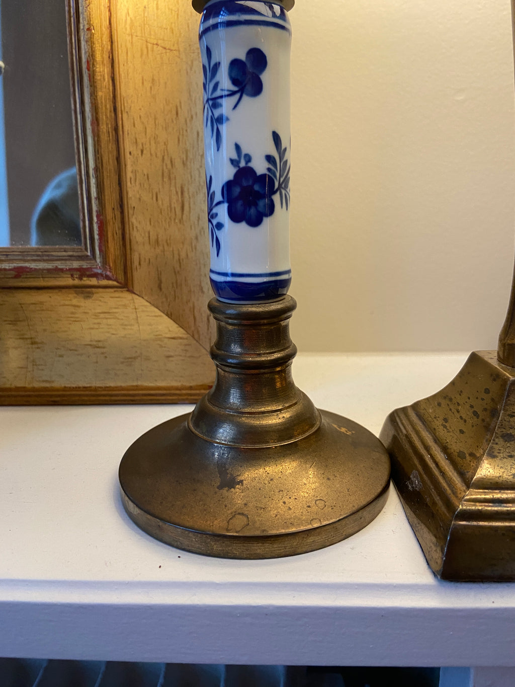 Bougeoir laiton et céramique
