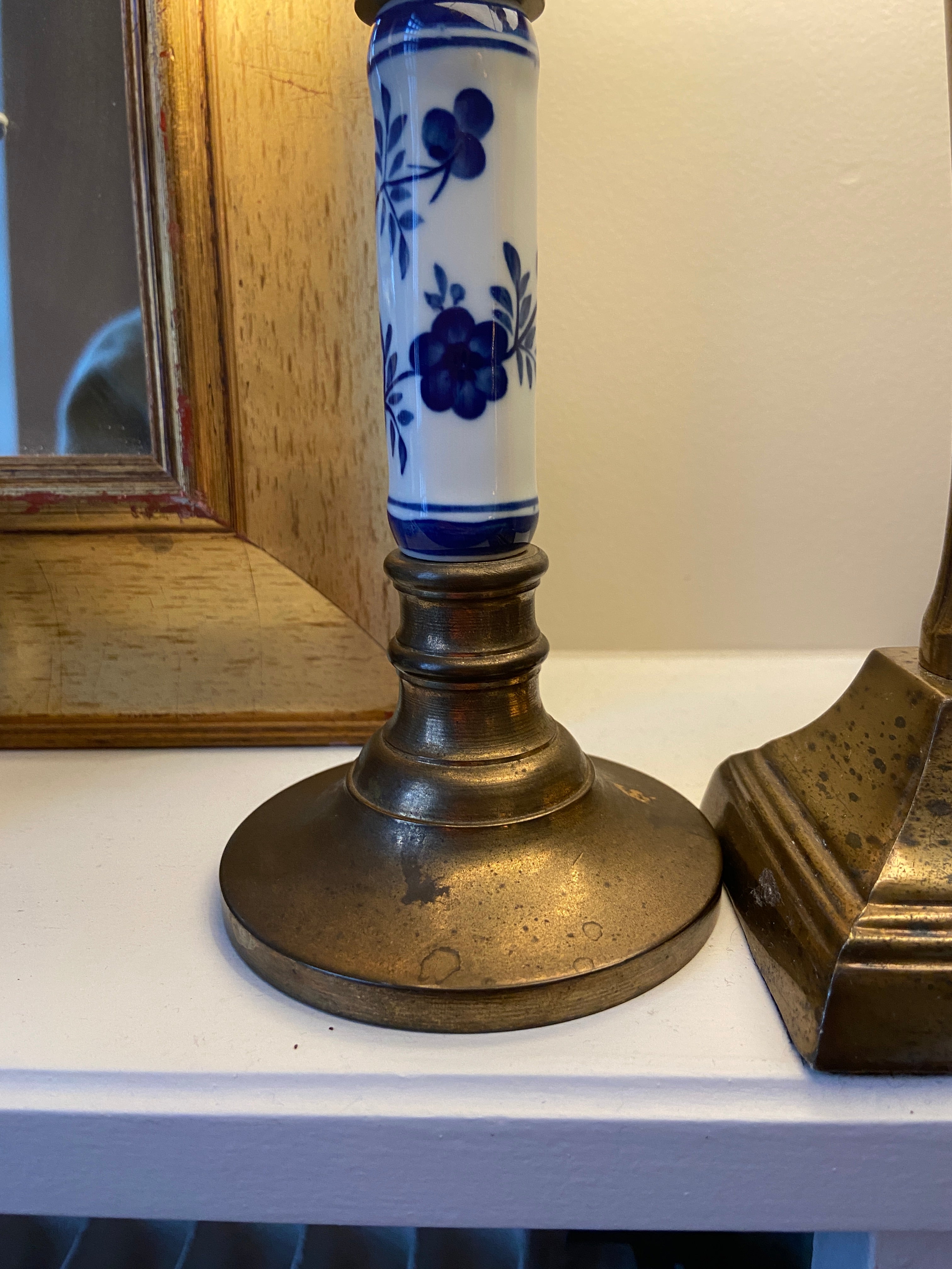 Bougeoir laiton et céramique