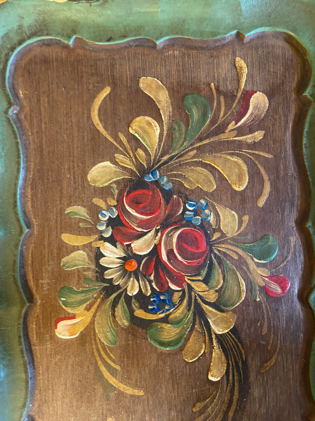 Petit plateau bois peint à la main