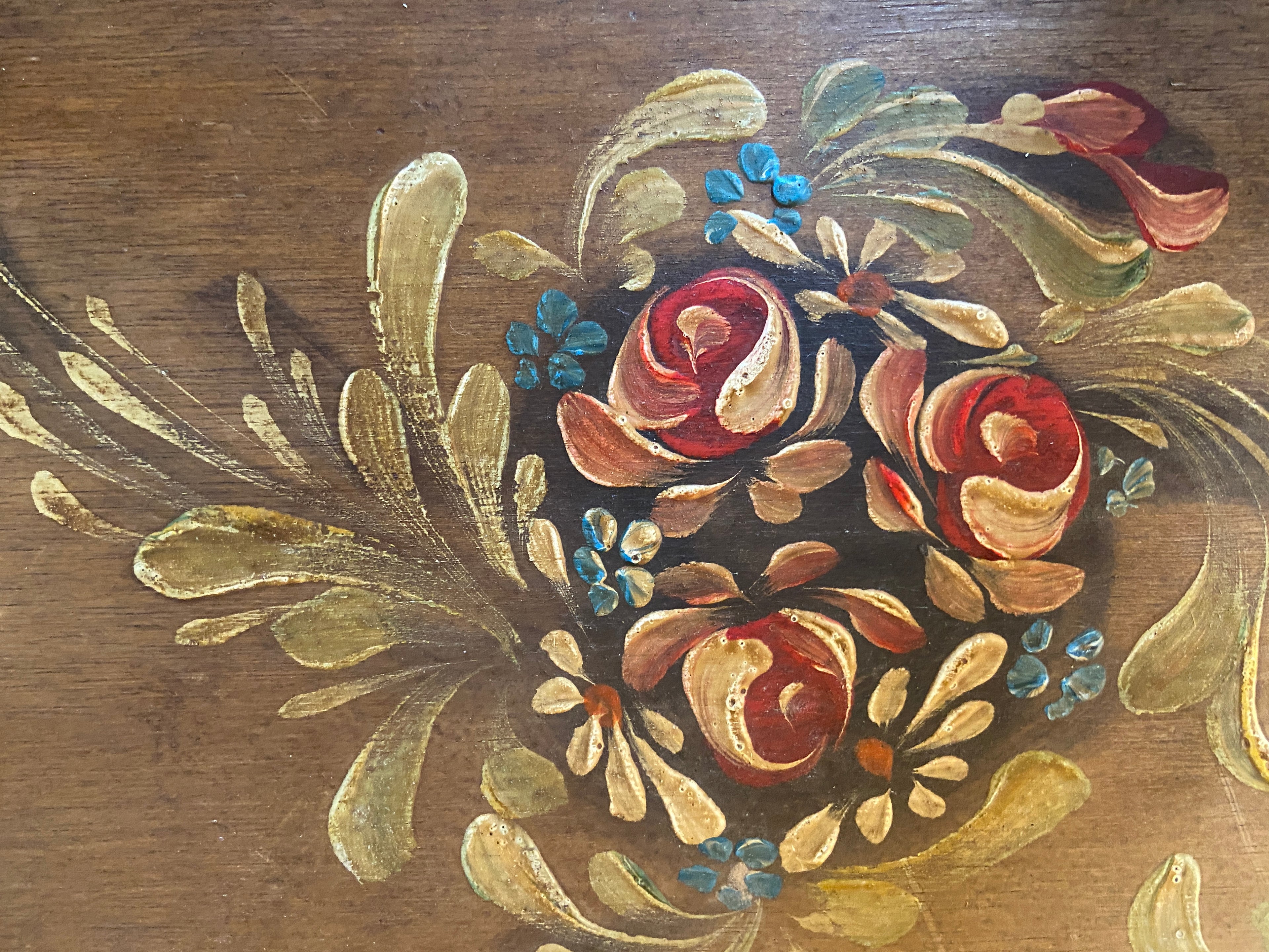 Plateau bois peint à la main