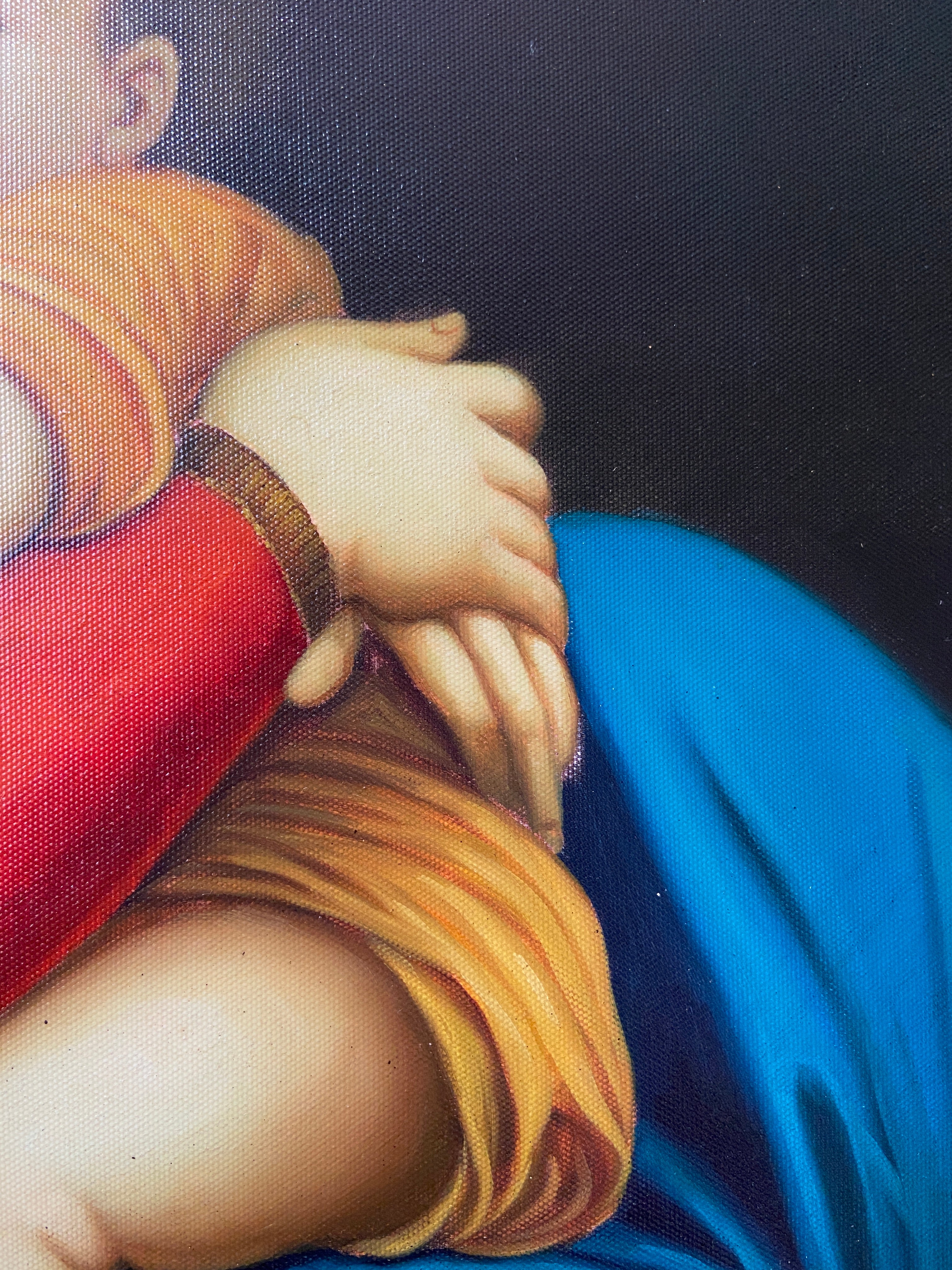 Tableau Vierge à l'enfant, Tempera sur toile