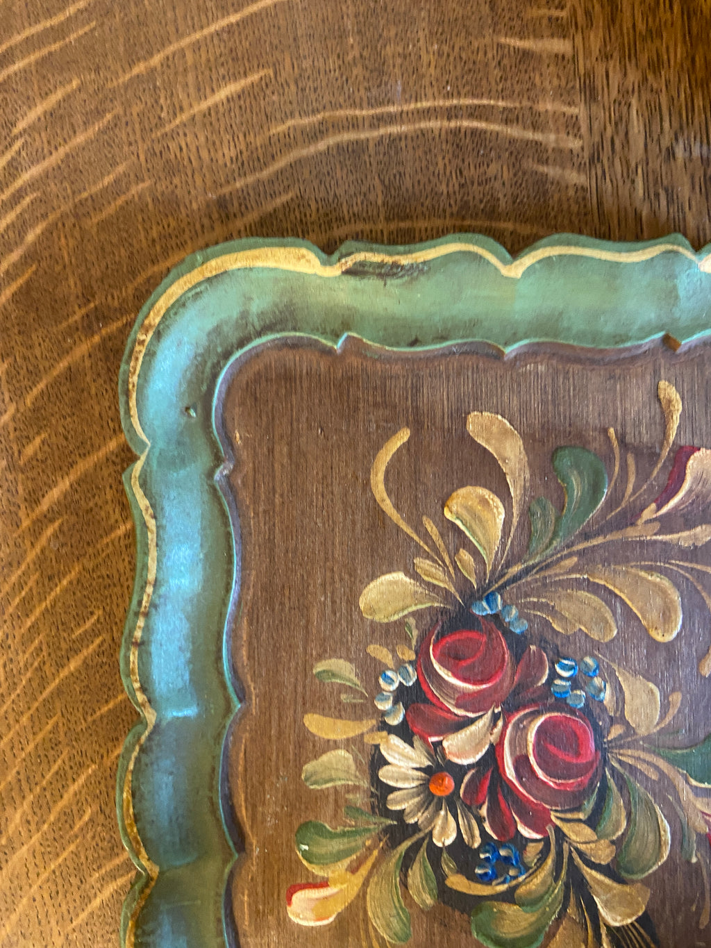 Petit plateau bois peint à la main