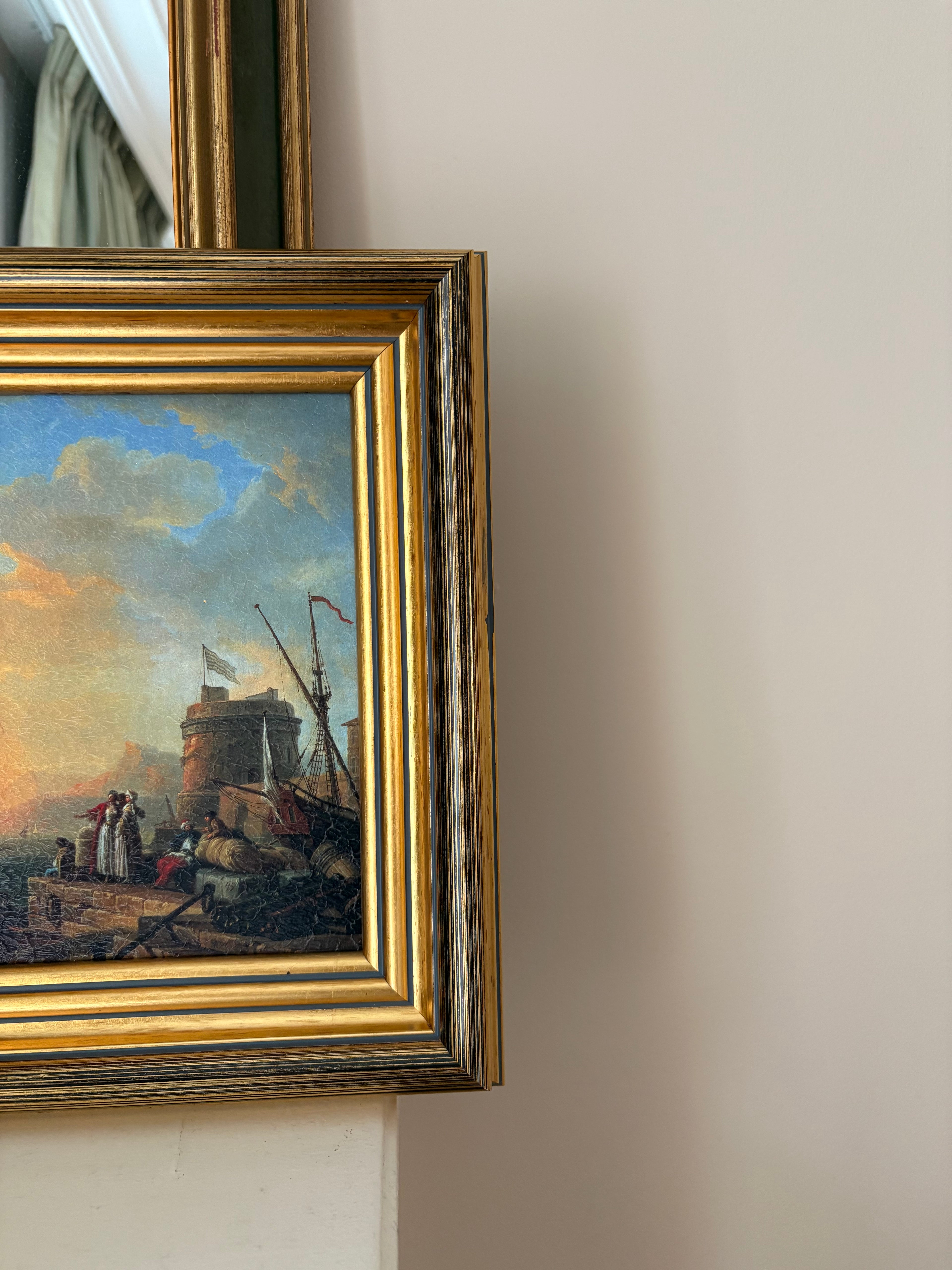 Impression rehaussée au pinceau dans cadre – 28 x 34 cm