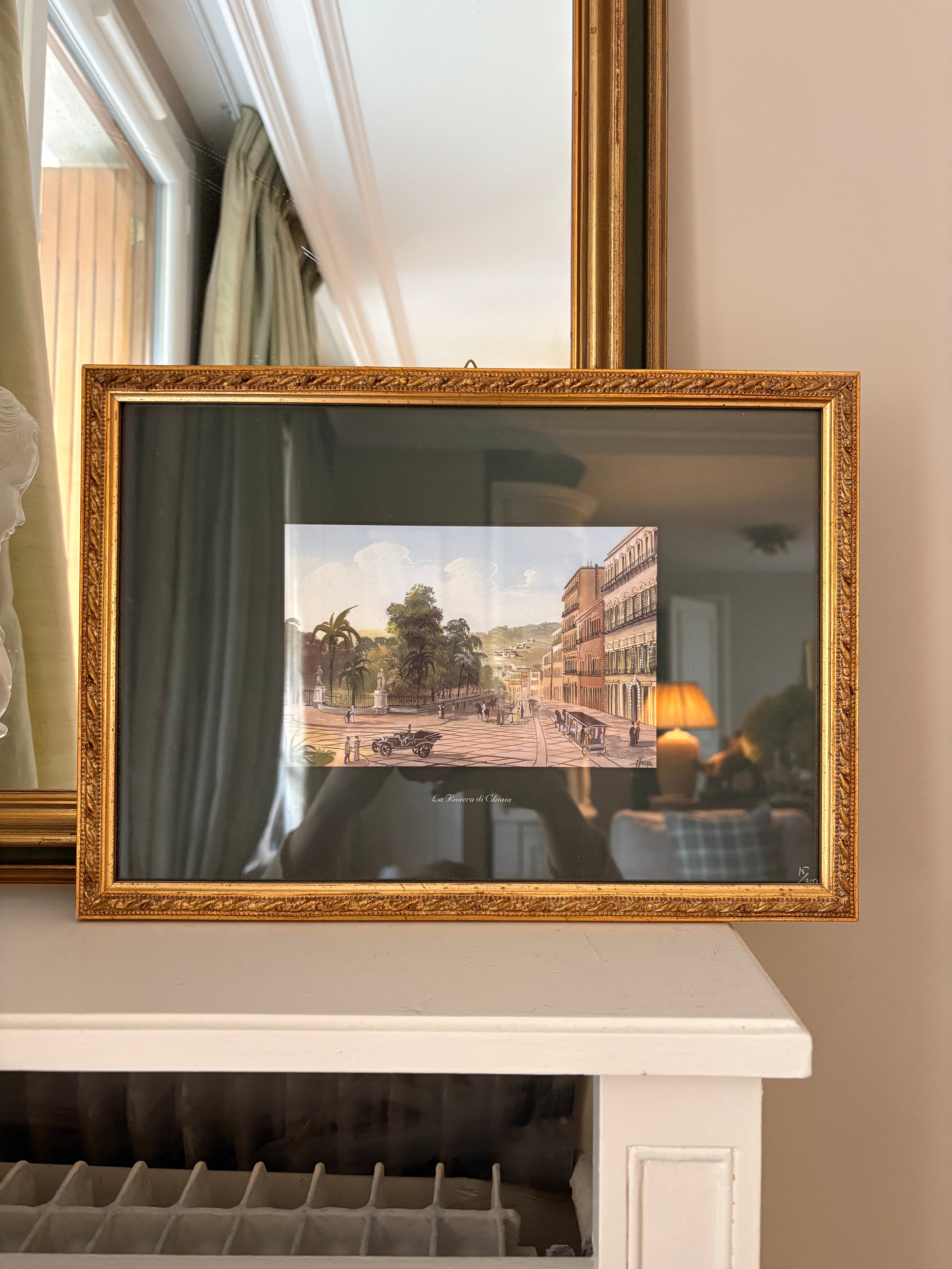 Lithographie signée ville italienne