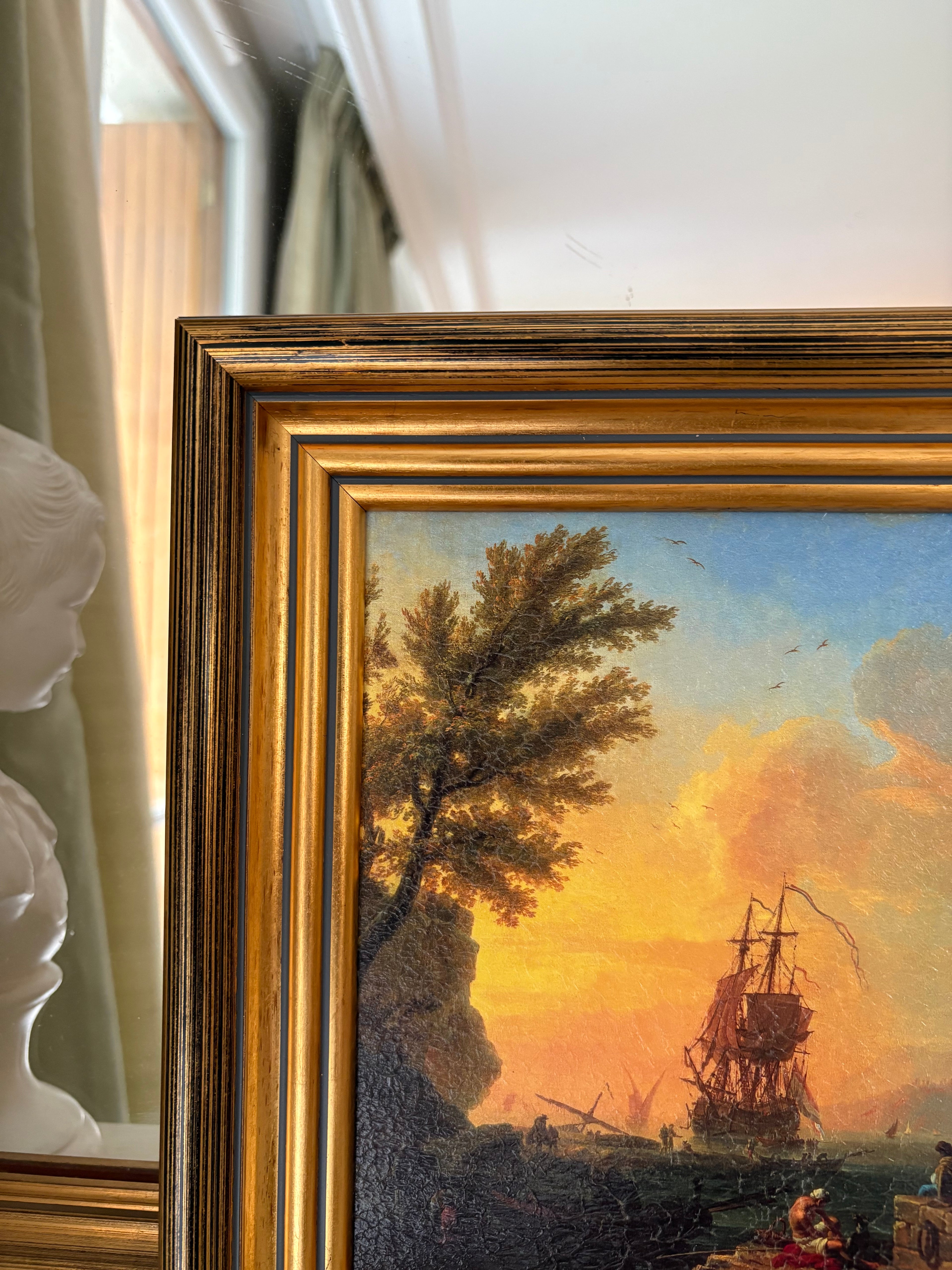 Impression rehaussée au pinceau dans cadre – 28 x 34 cm