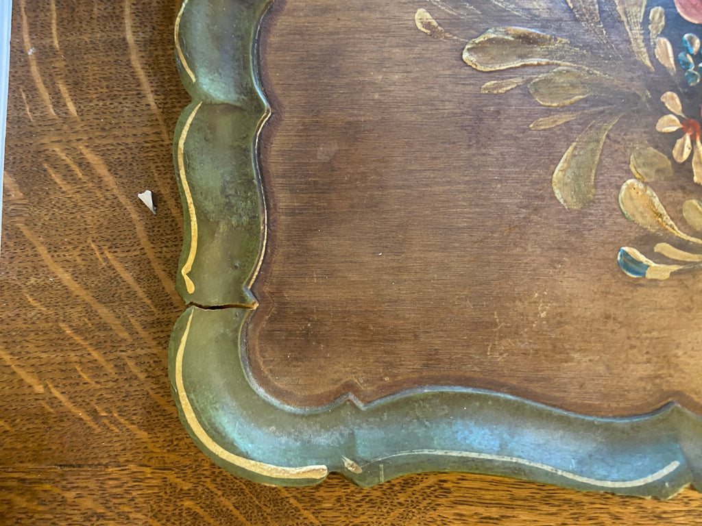 Plateau bois peint à la main