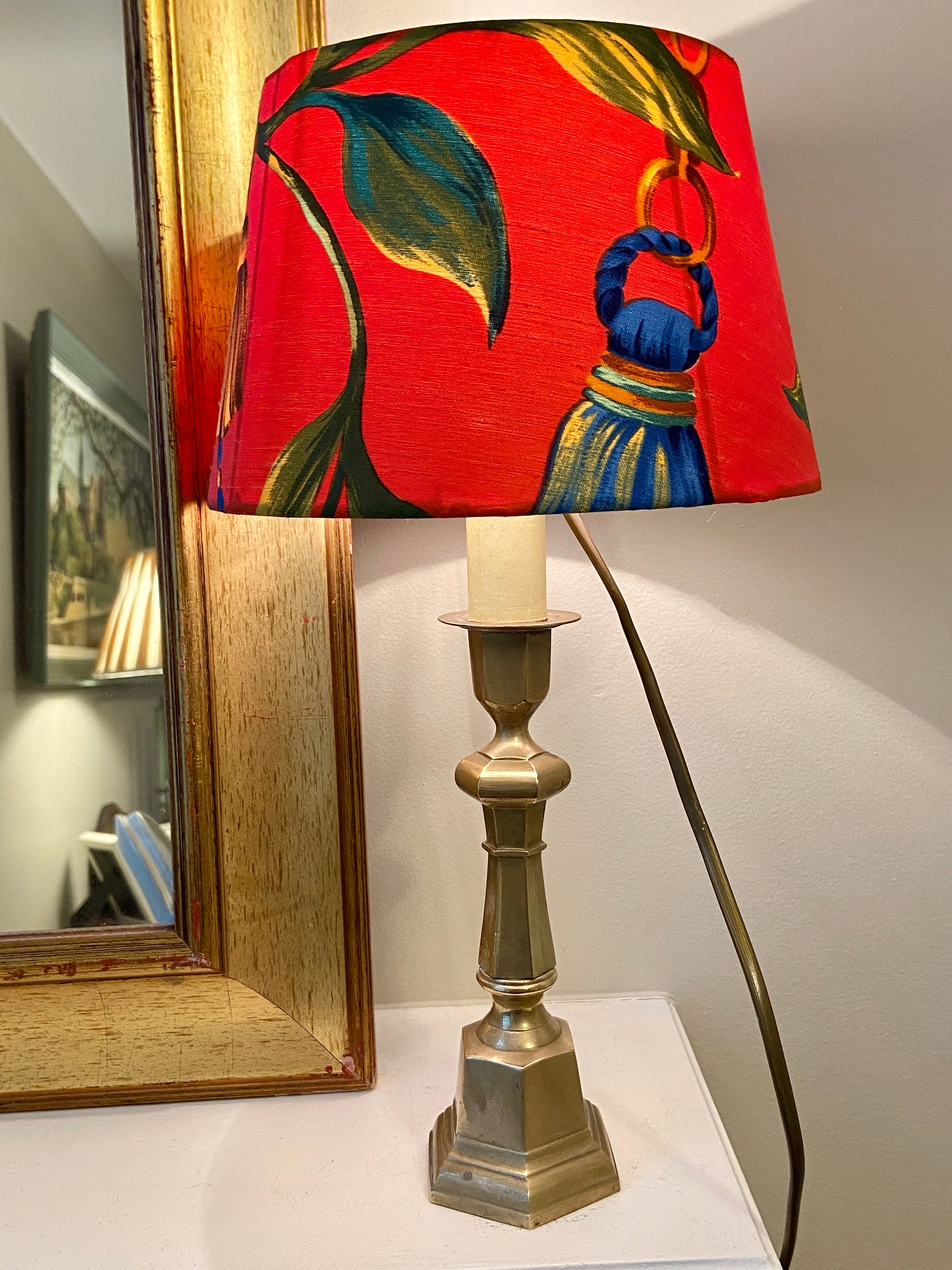 Ancien bougeoir électrifié – abat-jour Marie Demeures