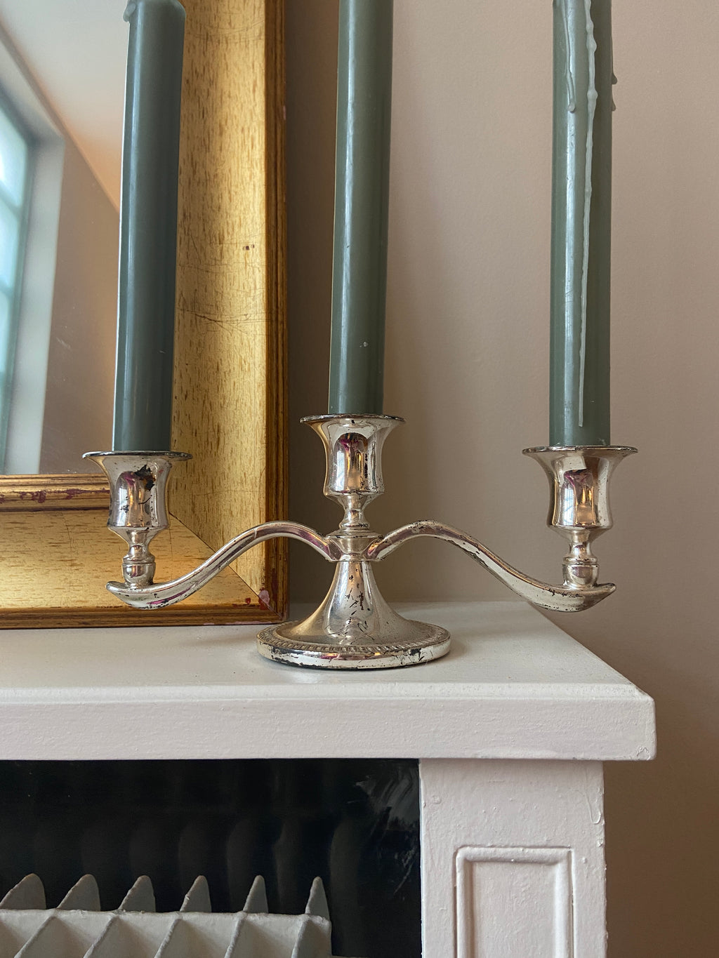 Chandelier métal argenté