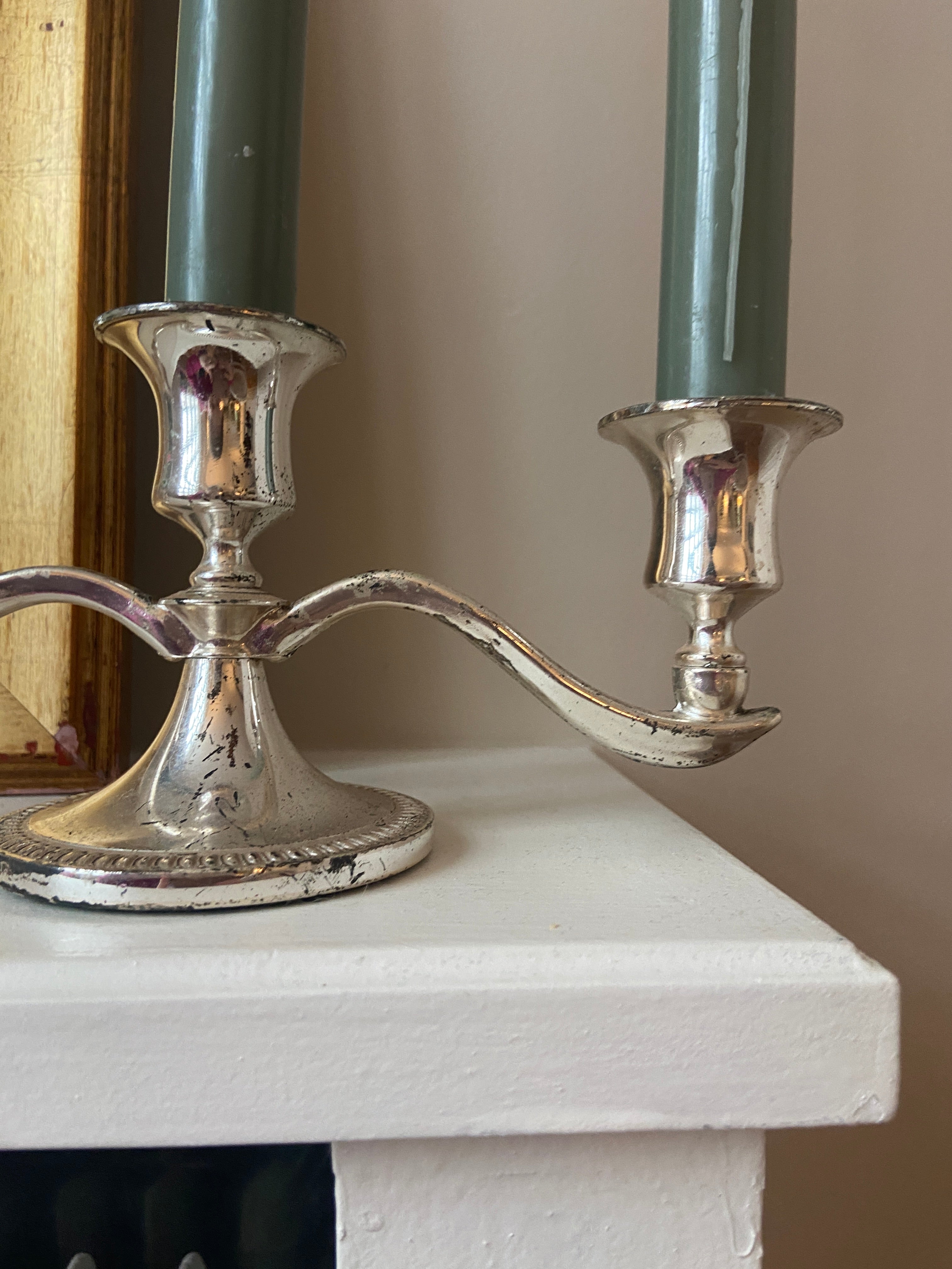 Chandelier métal argenté