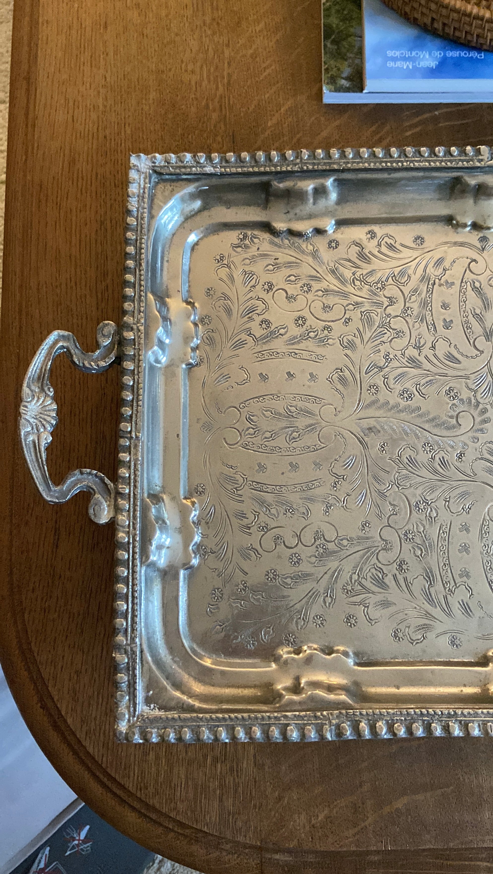 Plateau Louis XV métal argenté