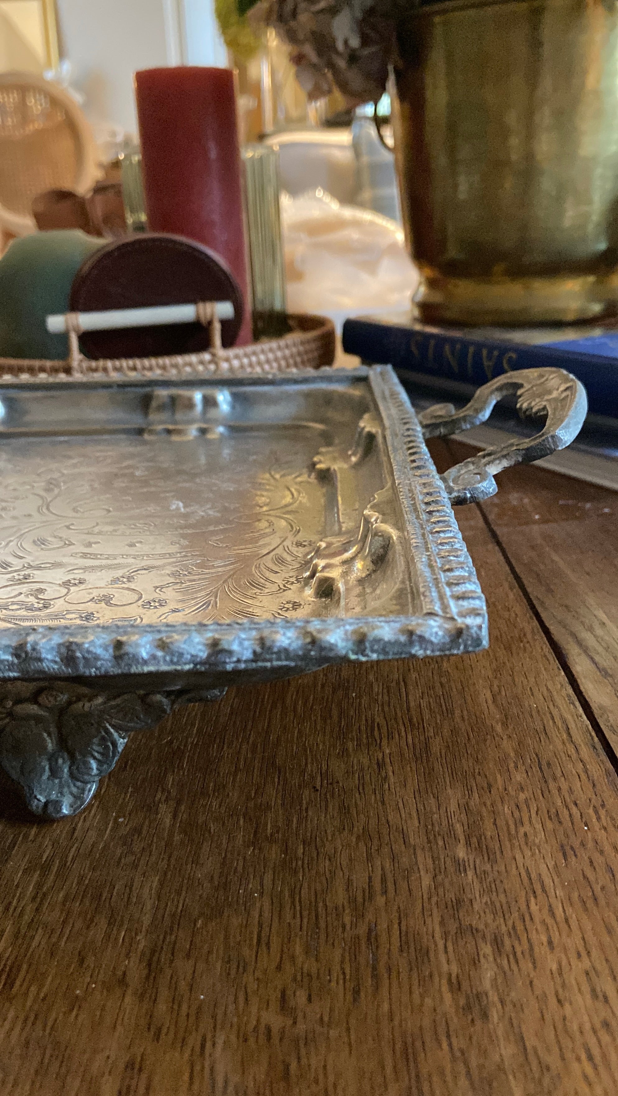 Plateau Louis XV métal argenté