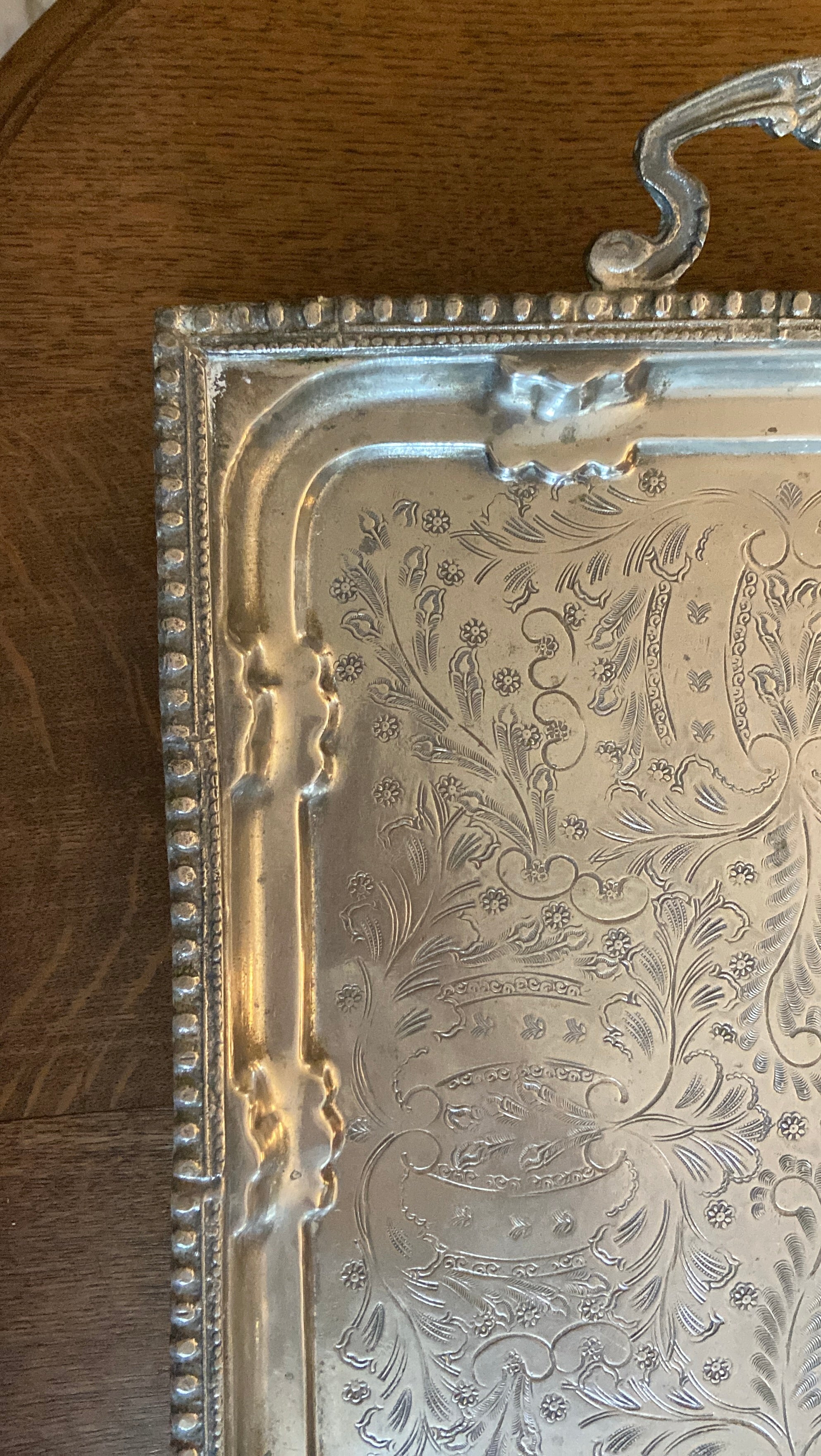 Plateau Louis XV métal argenté