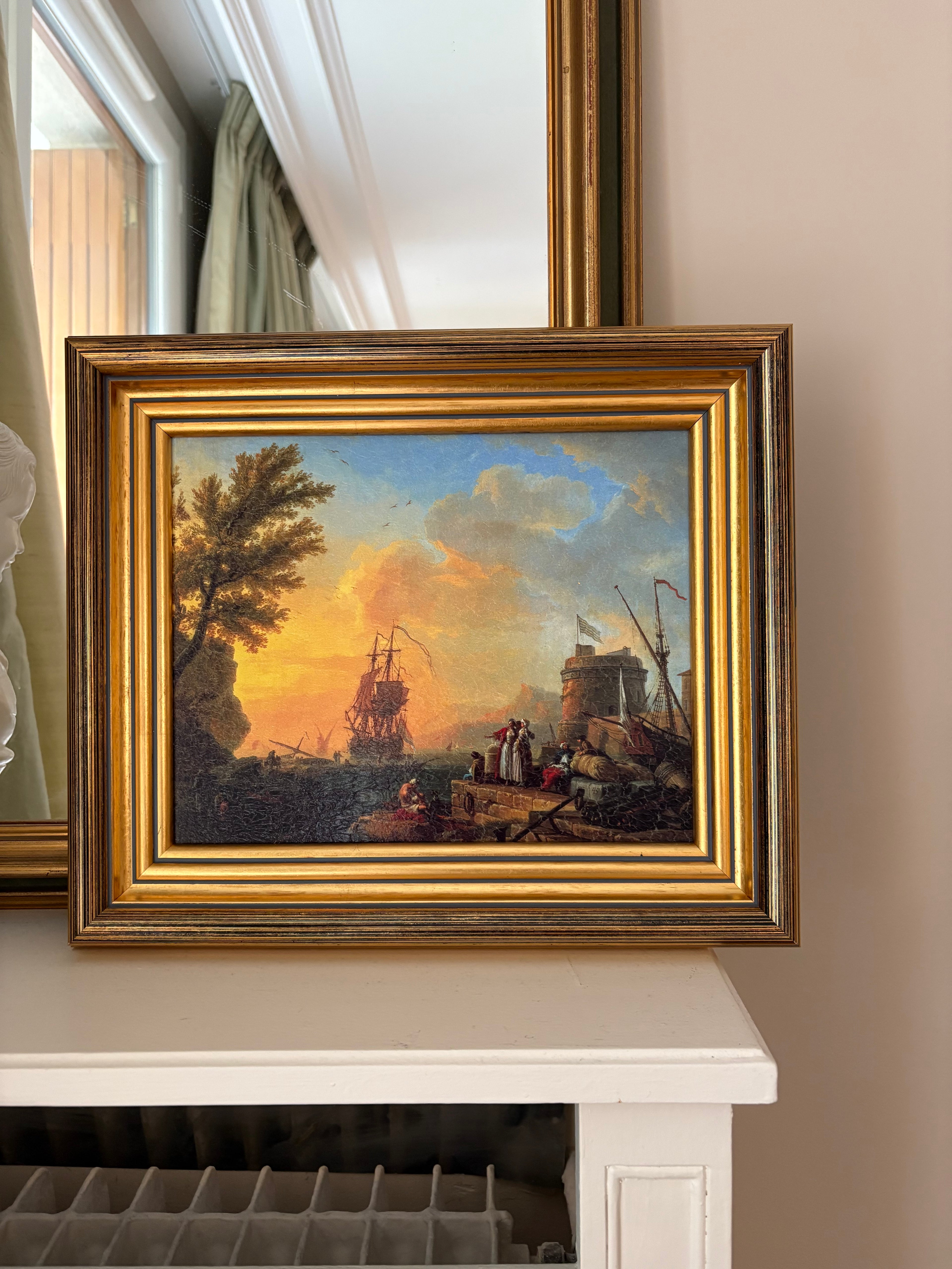 Impression rehaussée au pinceau dans cadre – 28 x 34 cm