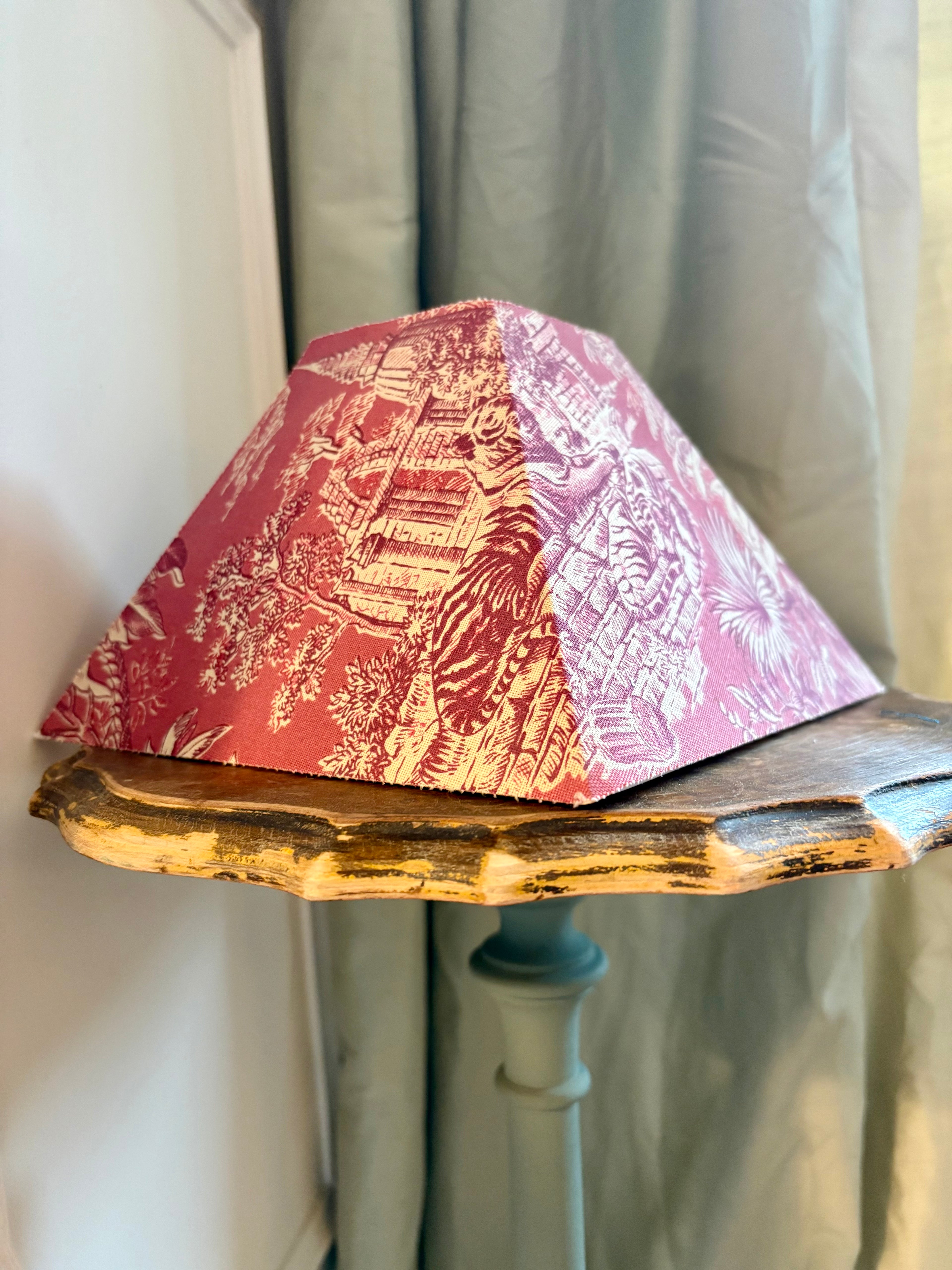 Abat-jour vintage toile de Jouy