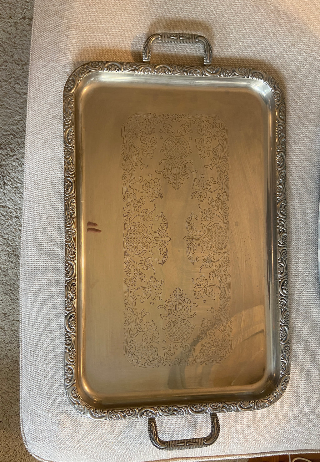 Grand plateau métal argenté