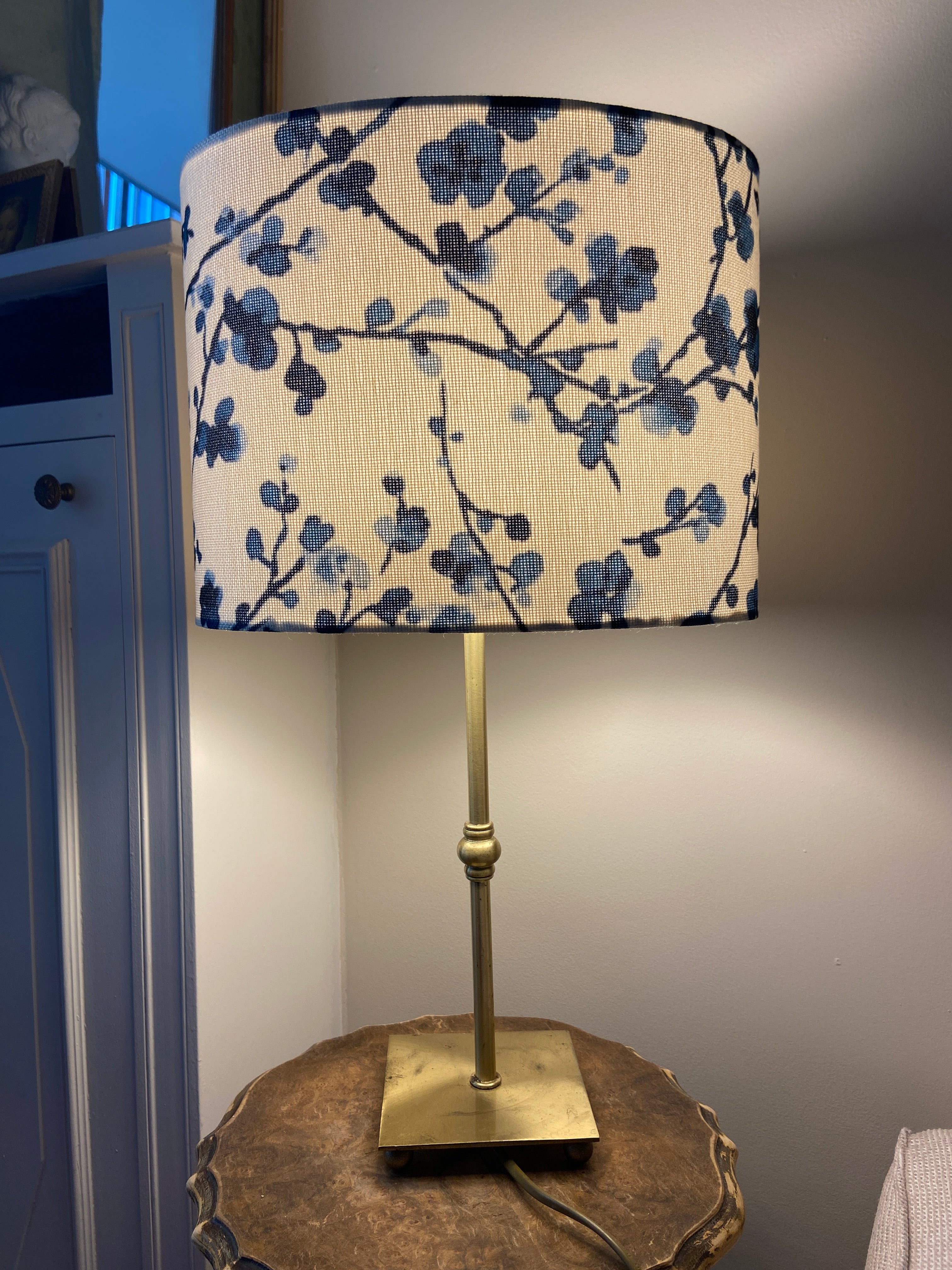 🌿 Lampe en laiton vintage & abat-jour signé Marie Demeures