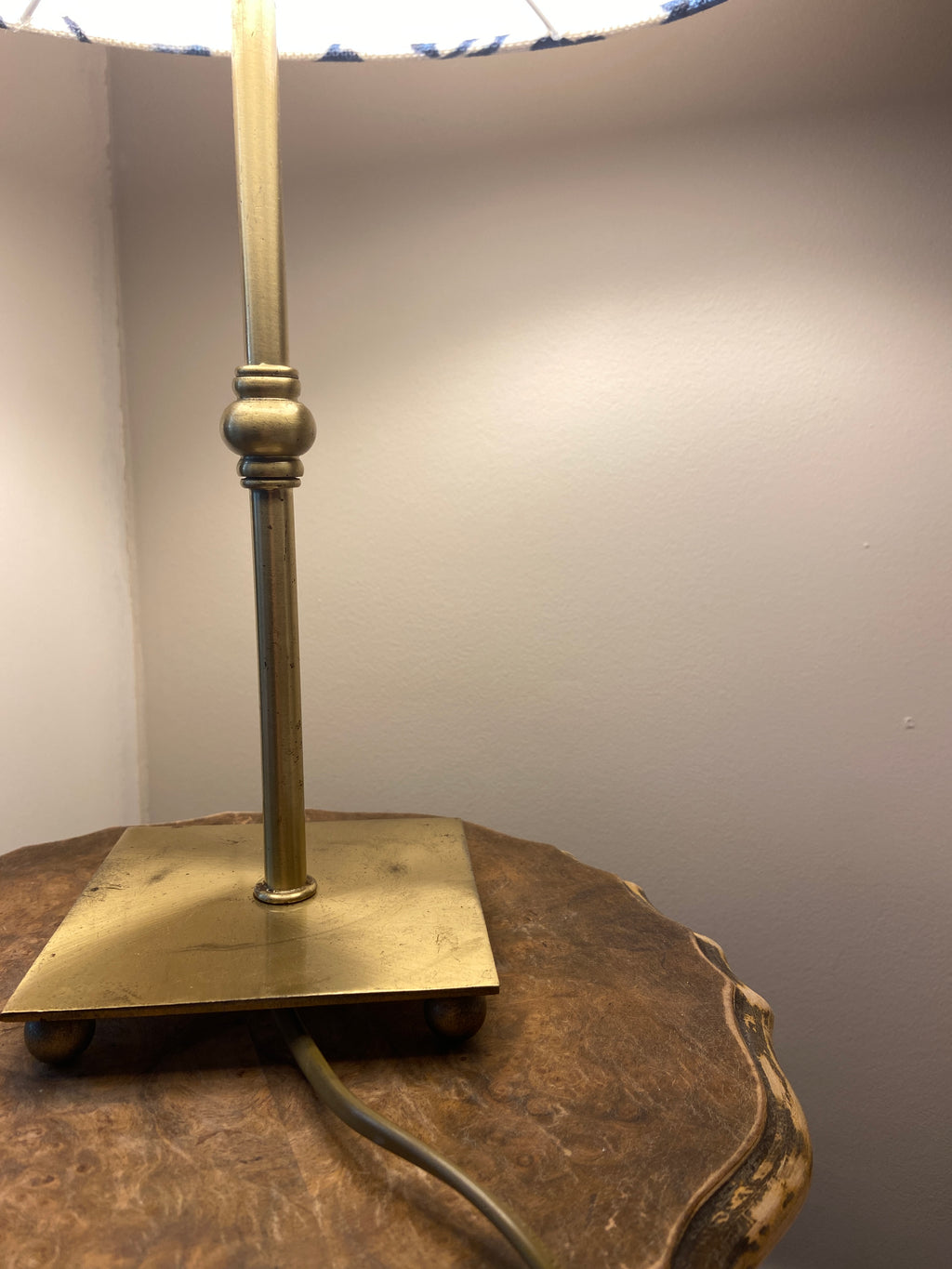 🌿 Lampe en laiton vintage & abat-jour signé Marie Demeures