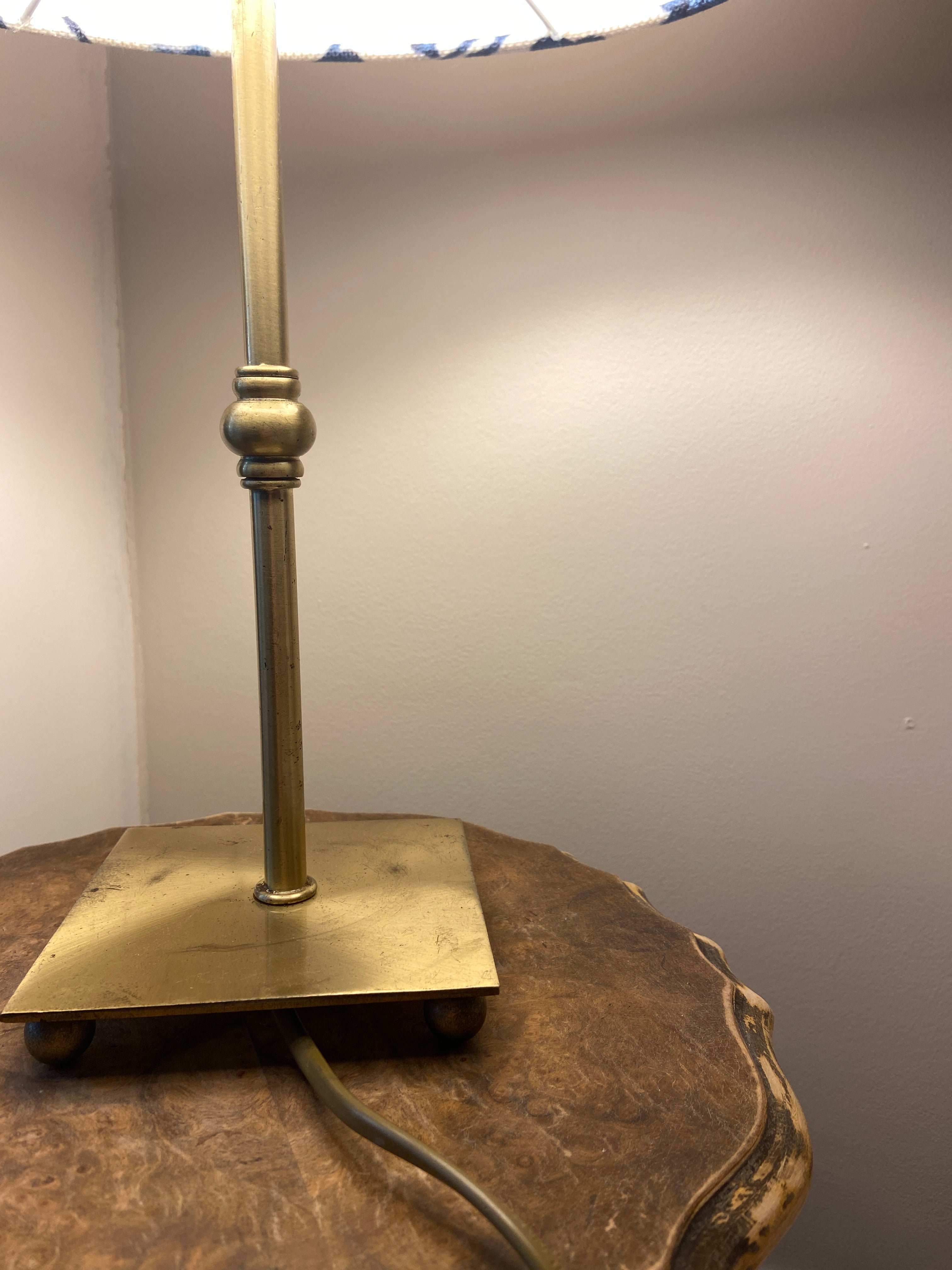 🌿 Lampe en laiton vintage & abat-jour signé Marie Demeures