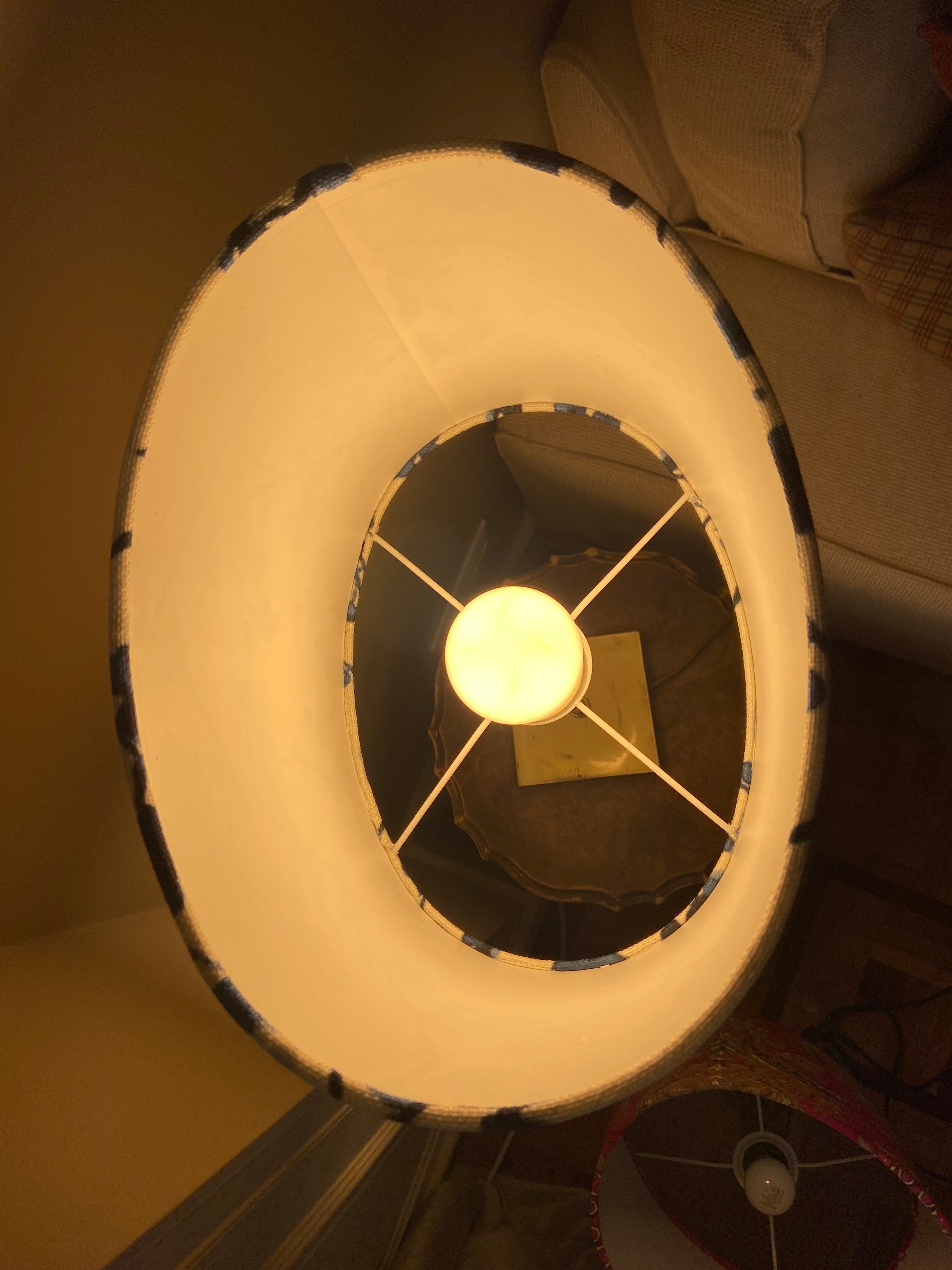 🌿 Lampe en laiton vintage & abat-jour signé Marie Demeures