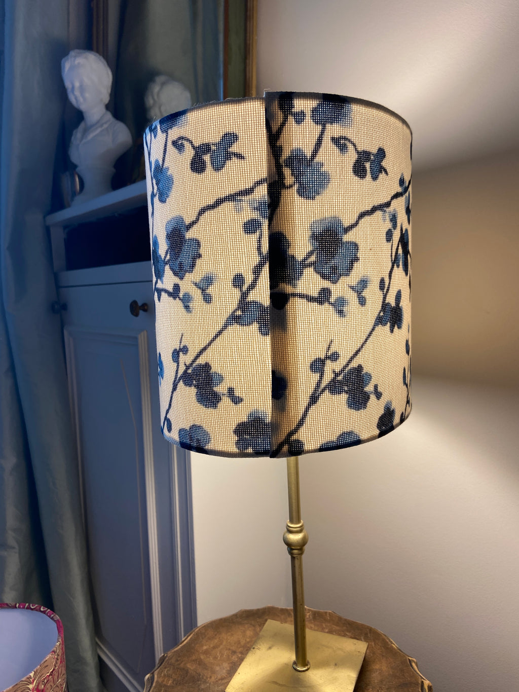 🌿 Lampe en laiton vintage & abat-jour signé Marie Demeures