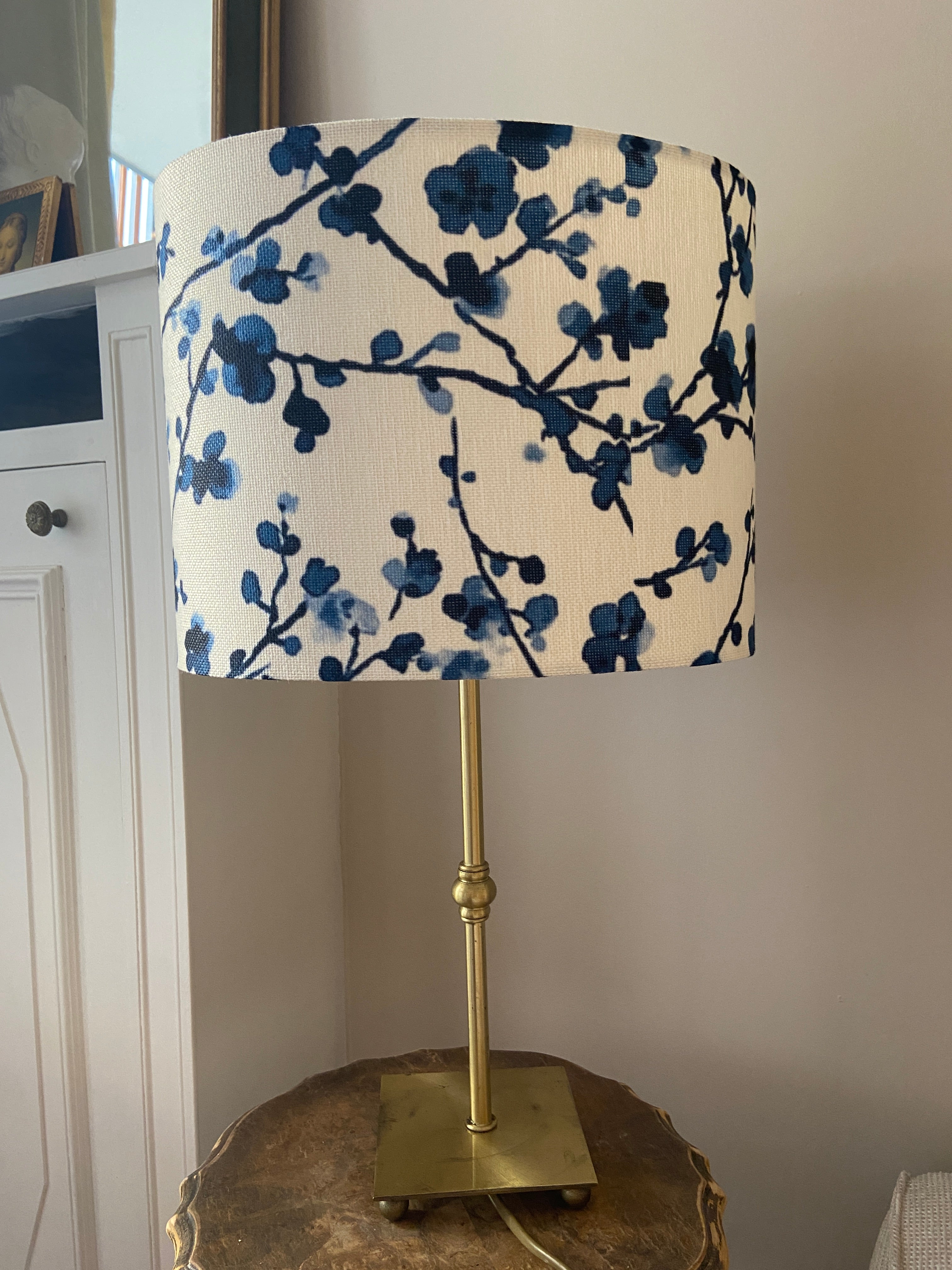🌿 Lampe en laiton vintage & abat-jour signé Marie Demeures