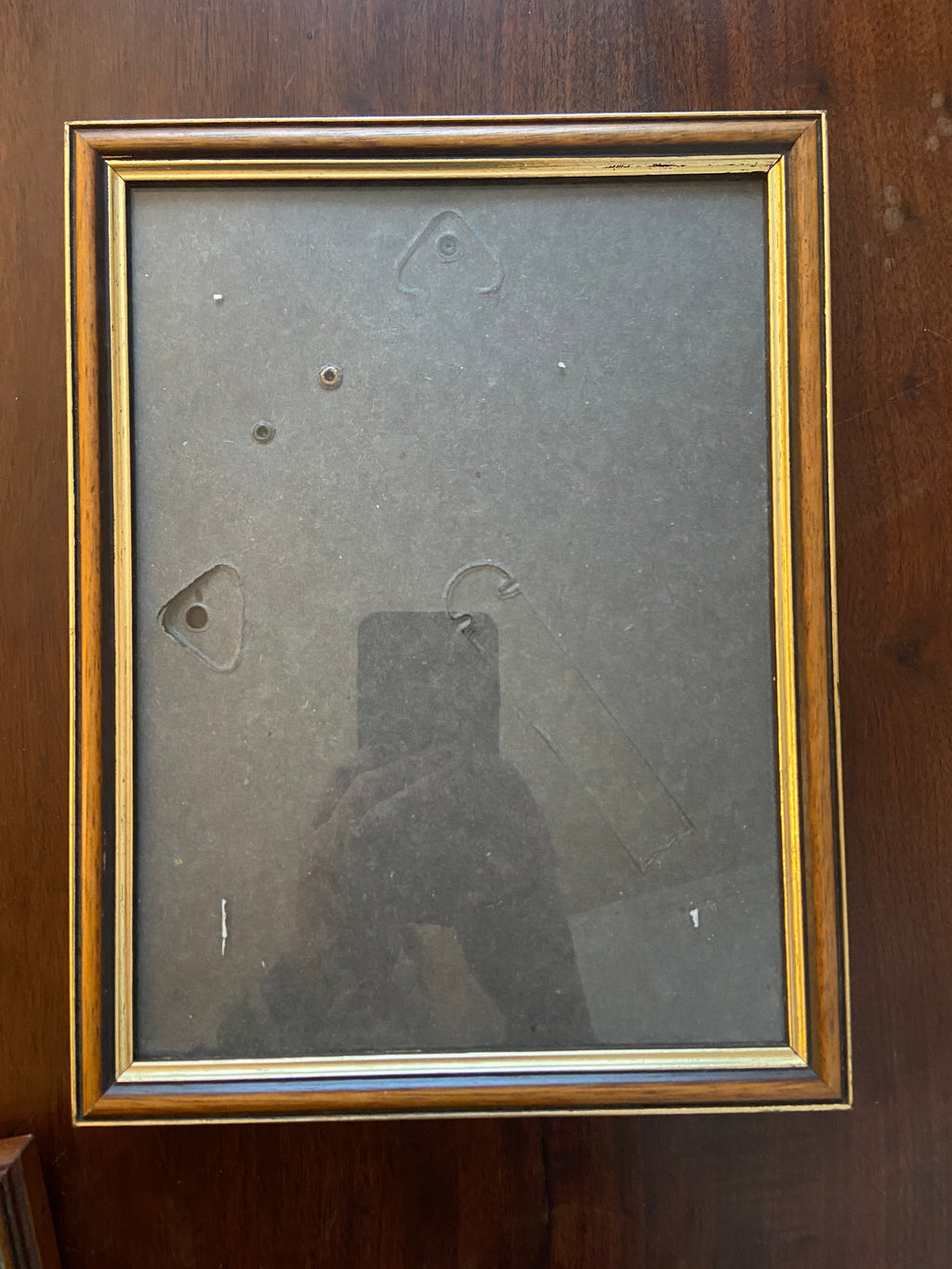 Cadre photo ancien en bois détails dorés